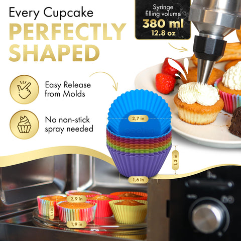 MARTINARKAS cupcake liners non-stick for easy release and even bake.