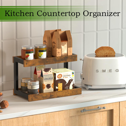MARTY 2-Tier Spice Rack bottom view with anti-slip feet visible