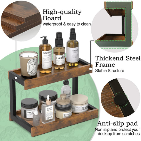 MARTY 2-Tier Spice Rack on a desk for desktop organizers