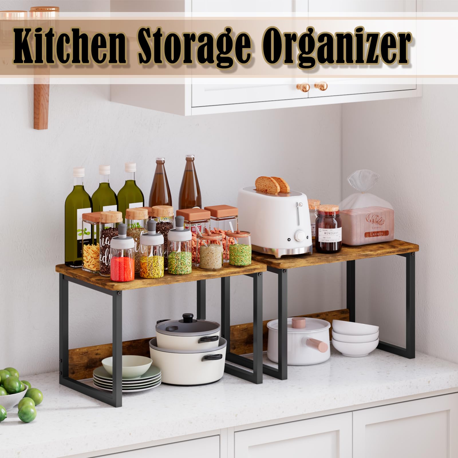 MARTY microwave-oven-rack on the organizer safely supports appliances.