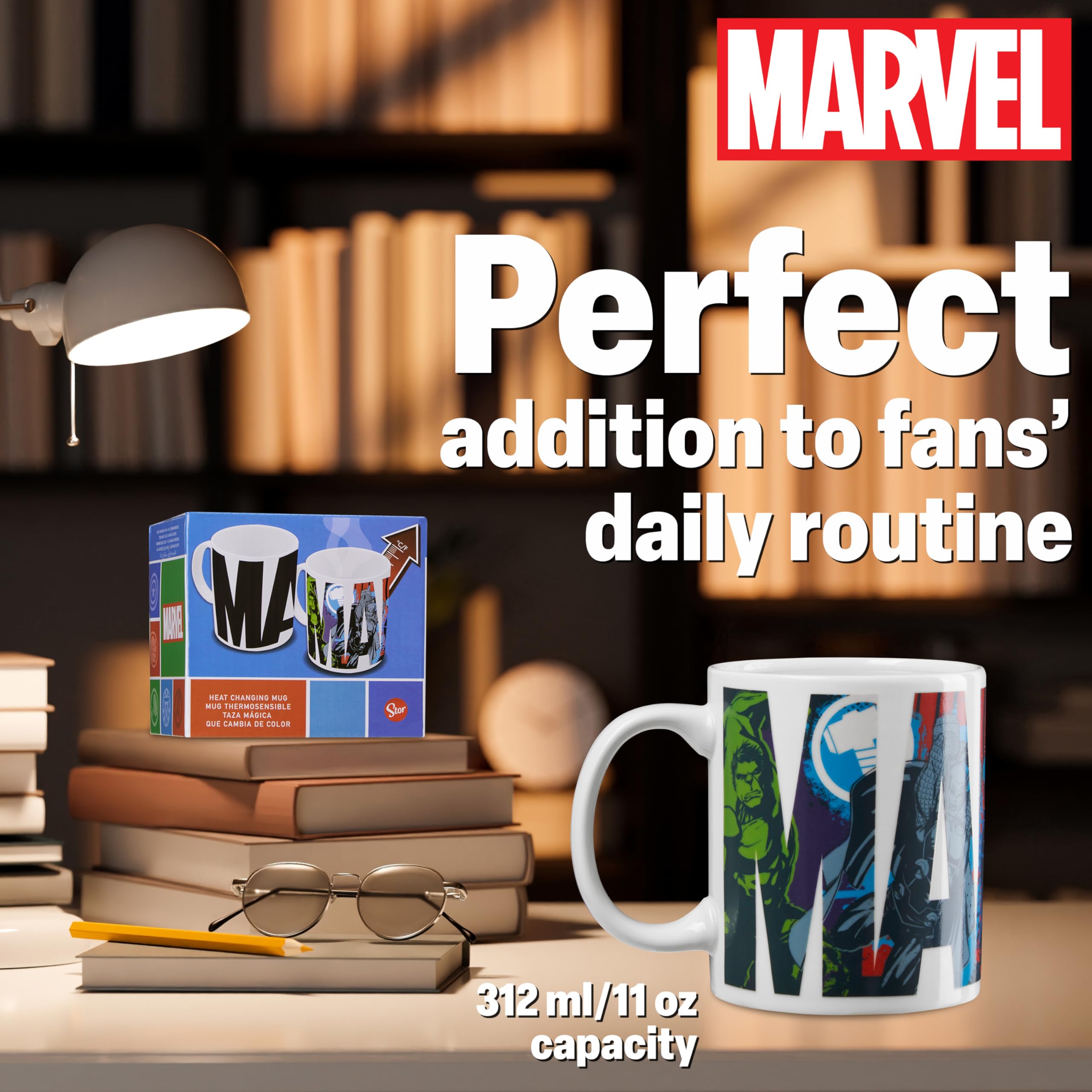 Marvel Coffee Mug care closeup explains hand washing to preserve the design.