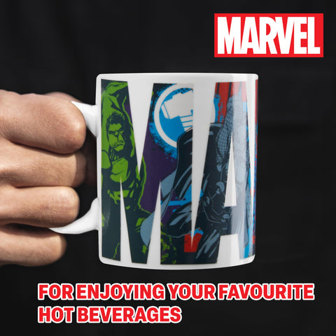 Marvel Coffee Mug hot drink activation highlights the color-changing magic.