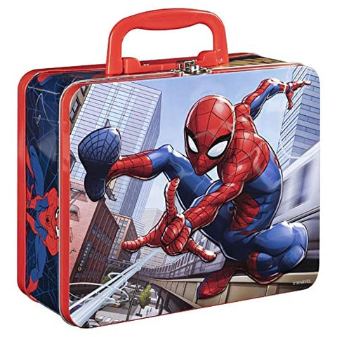 Colorful Marvel Spiderman artwork on tin inspires imagination.