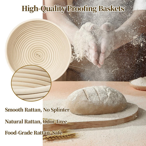 MarzeMuun natural rattan basket provides authentic proofing texture and moisture balance