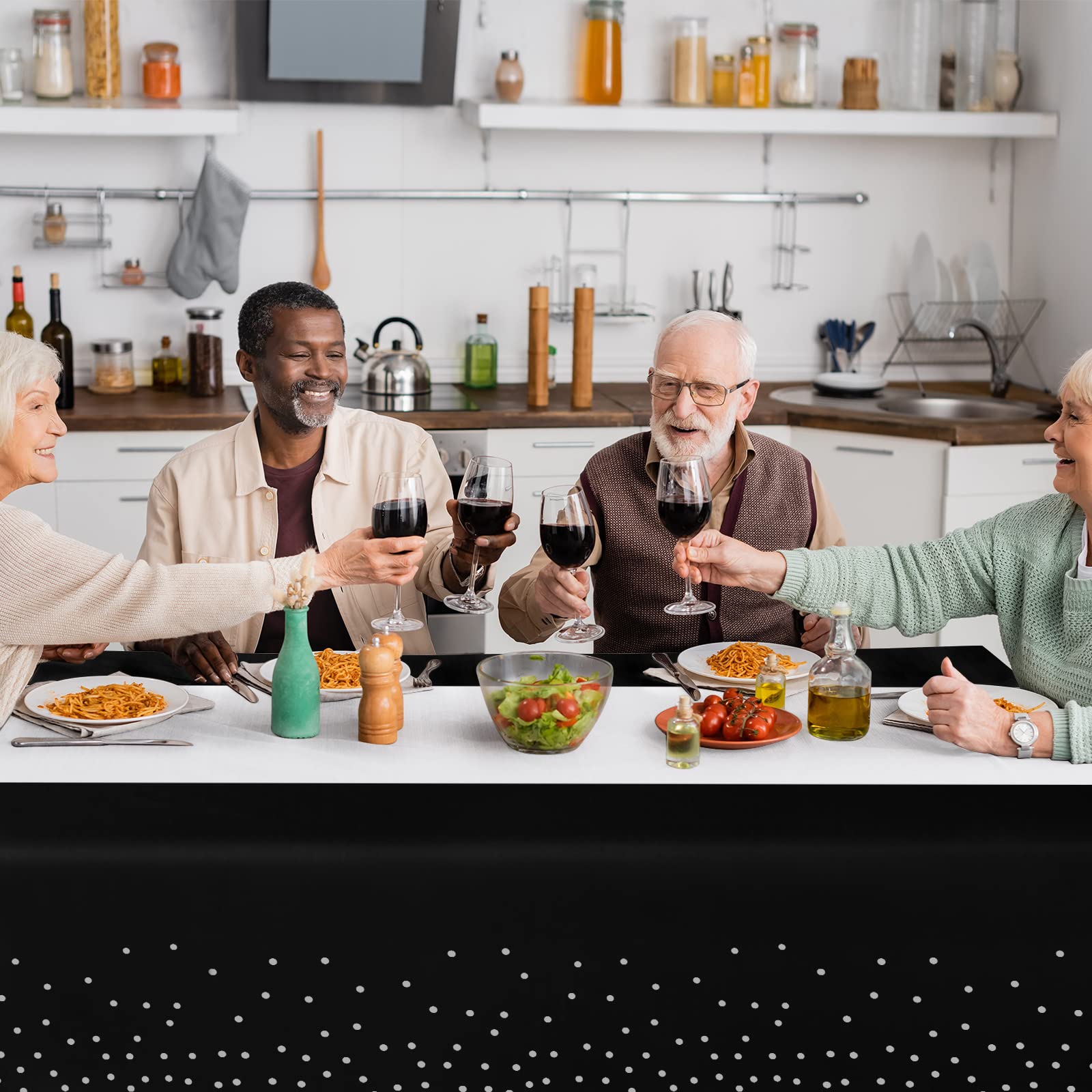 MASHAN Christmas party tablecloth enhances festive dining atmosphere.