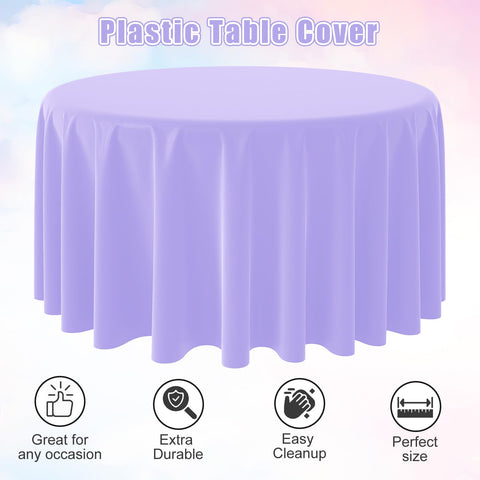MASHAN light purple round tablecloth 84in brings whimsical elegance.