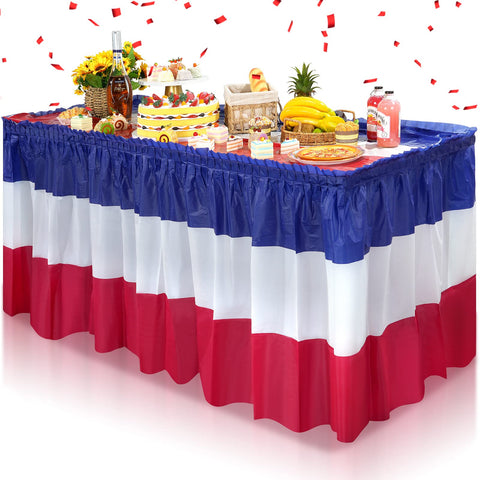 MASHAN patriotic table skirt 3-pack covers large tables with bold color