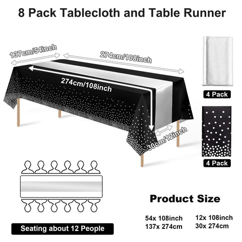 MASHAN silver satin table runner adds elegant shine to any table.