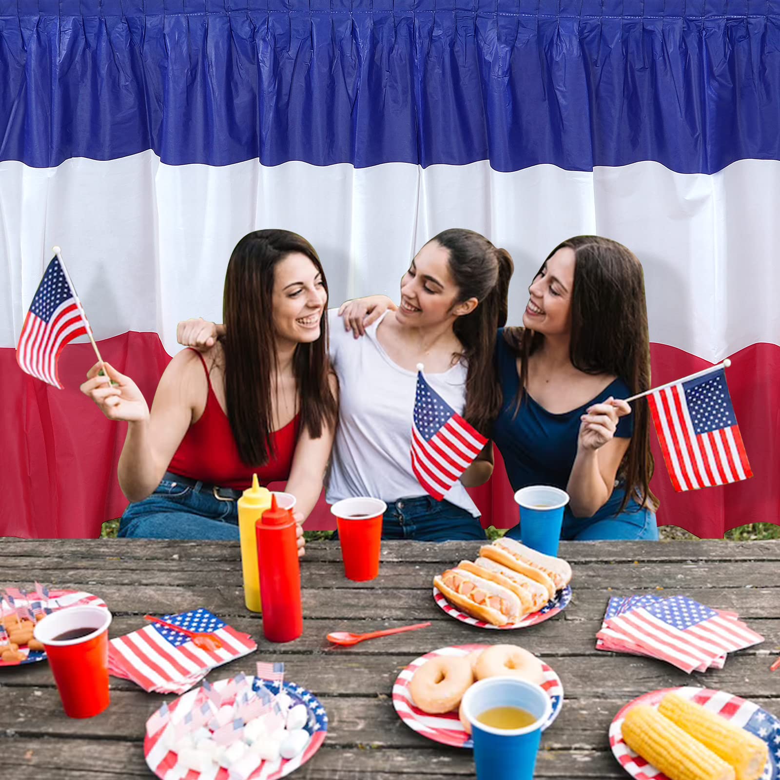 MASHAN veterans day table skirt decor creates a focal point