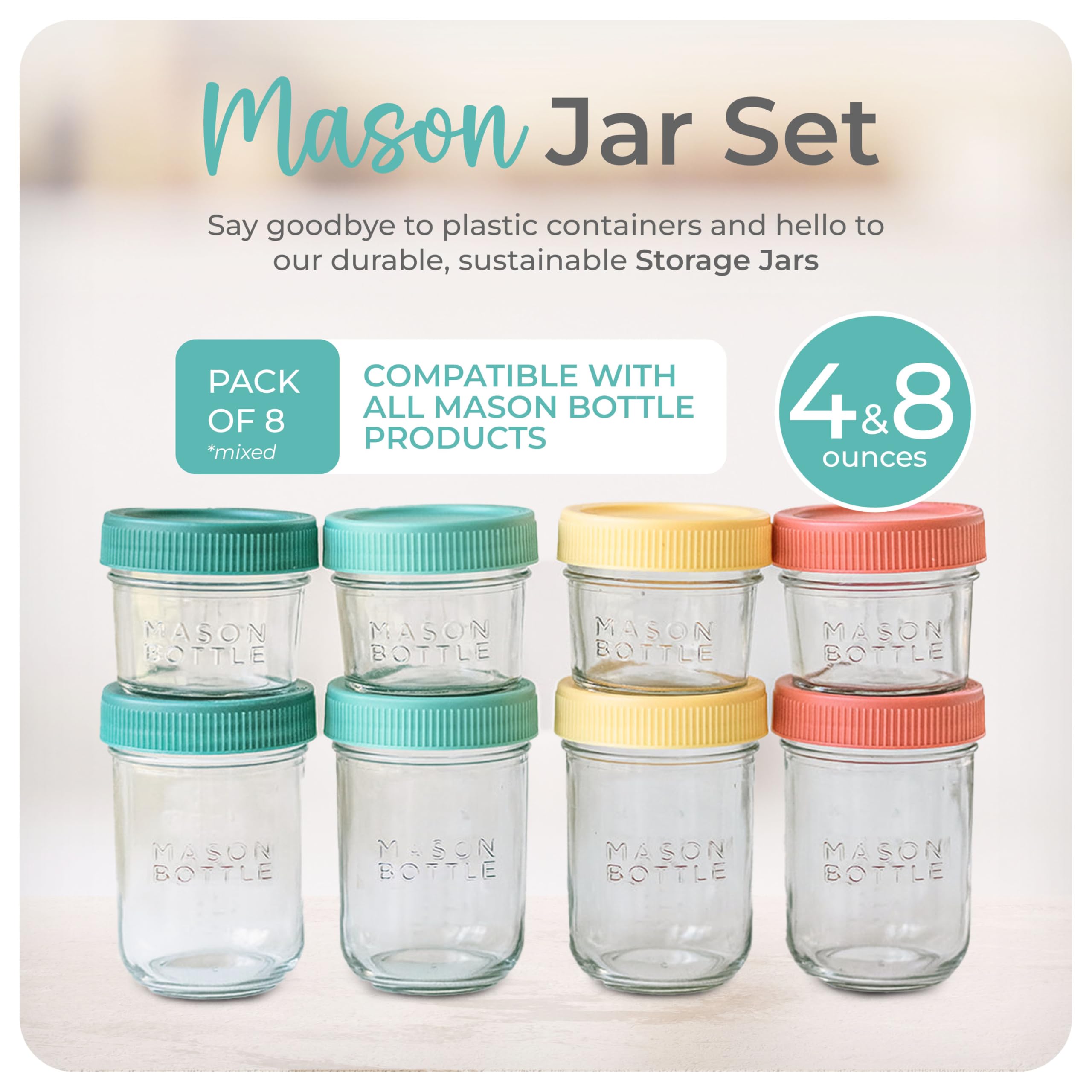 Mason Bottle 8oz breast milk storage jar with lid preserves freshness longer.