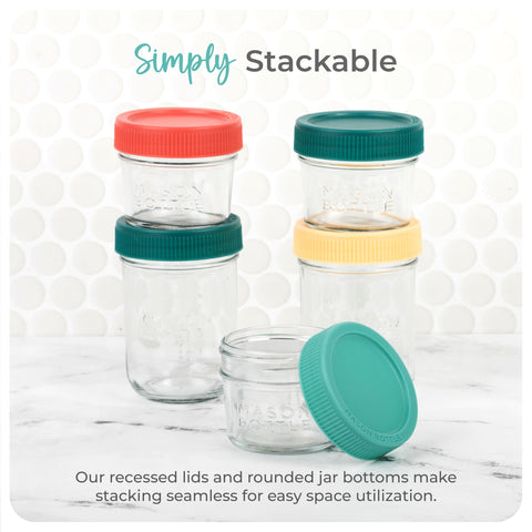 Mason Bottle jar features embossed measurement markings for precise portions.