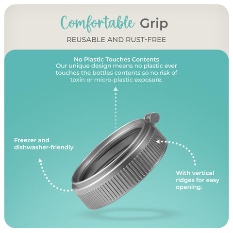 Mason Bottle plastic ring dishwasher-safe for easy cleanup after meals.