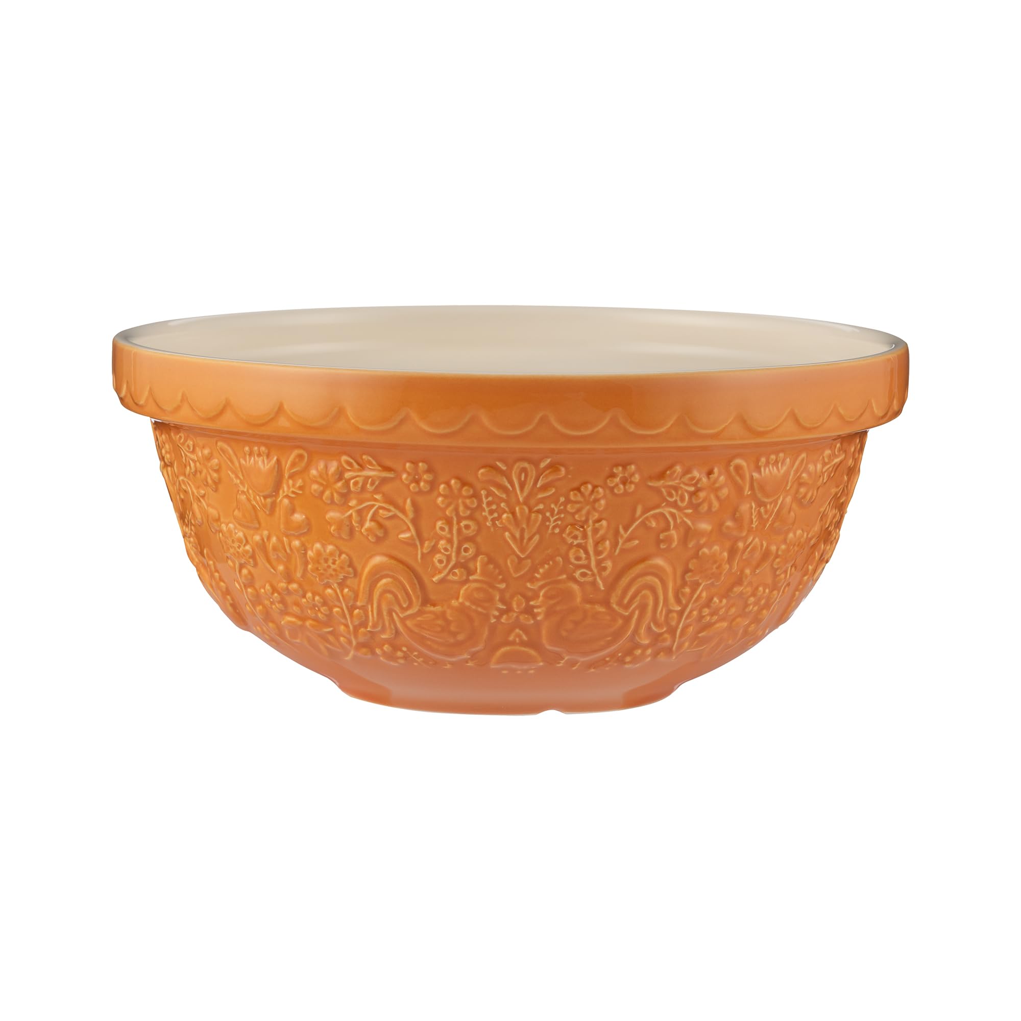 Mason Cash Home to Roost 24cm bowl with embossed hen design for rustic charm.