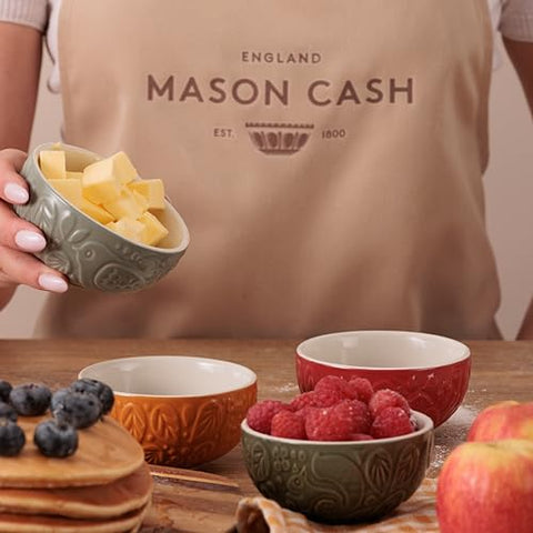 Mason Cash In the Forest ochre bear bowl ideal for measuring ingredients at a glance.