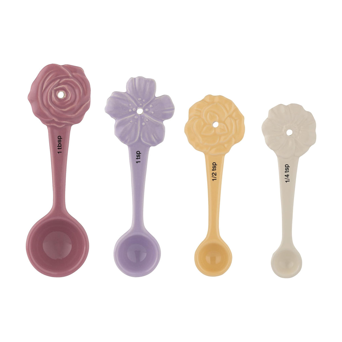Mason Cash In the Meadow four spoons with embossed florals for precise measuring
