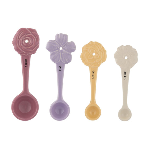 Mason Cash In the Meadow four spoons with embossed florals for precise measuring