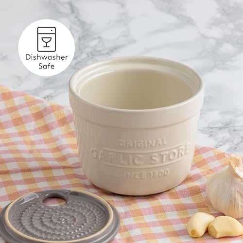 Mason Cash stoneware container in white grey for kitchen organization