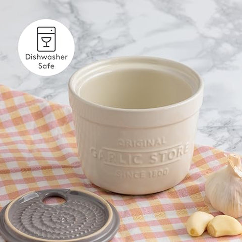 Mason Cash stoneware container in white grey for kitchen organization