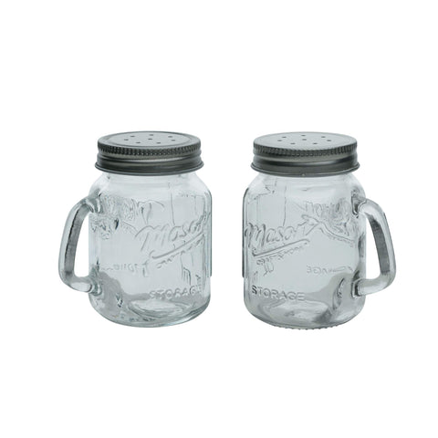 Mason Craft and More mason jar salt pepper shaker lid detail highlights metal lid.
