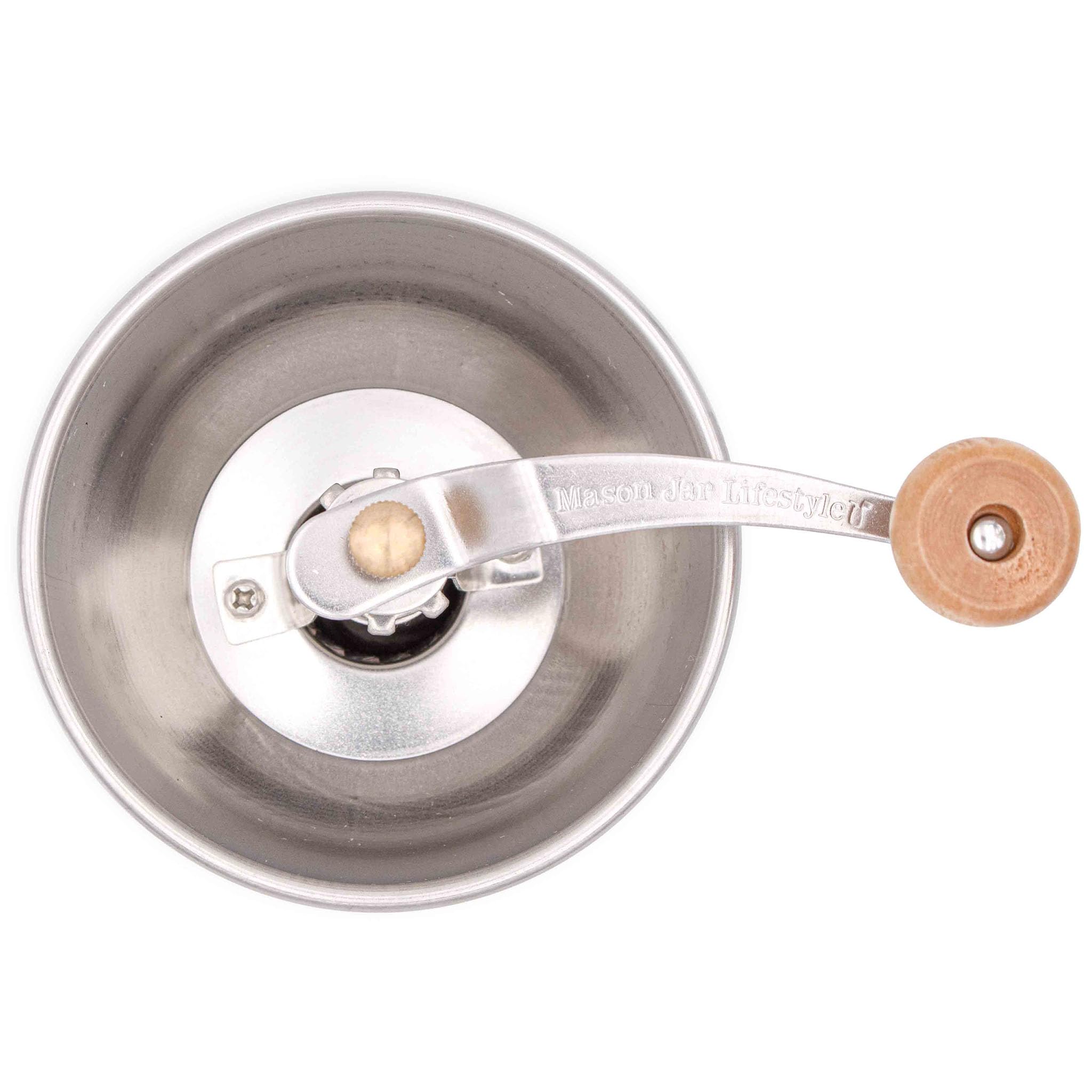 Mason Jar Lifestyle ceramic grinding burr delivers consistent results for spices or coffee.