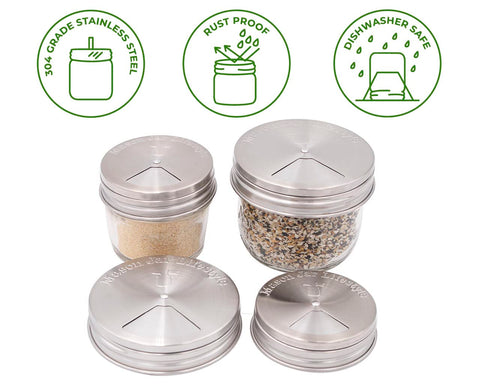 Mason Jar Lifestyle lids are dishwasher-safe and rust-resistant for easy cleanup.