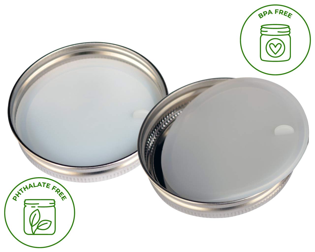 Mason Jar Lifestyle silicone lid insert provides an airtight seal for leftovers.