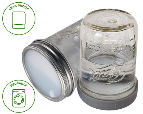 Mason Jar Lifestyle inserts help prevent leaks during lunch and travel.
