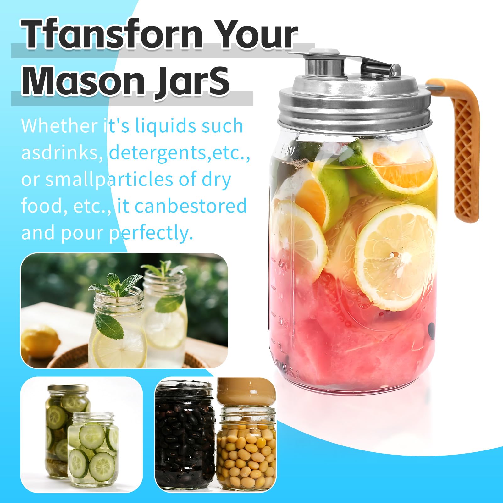 Mason jar lids ideal for drinks, sauces, and batch storage.