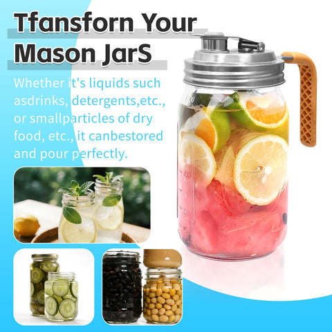 Mason jar lids ideal for drinks, sauces, and batch storage.