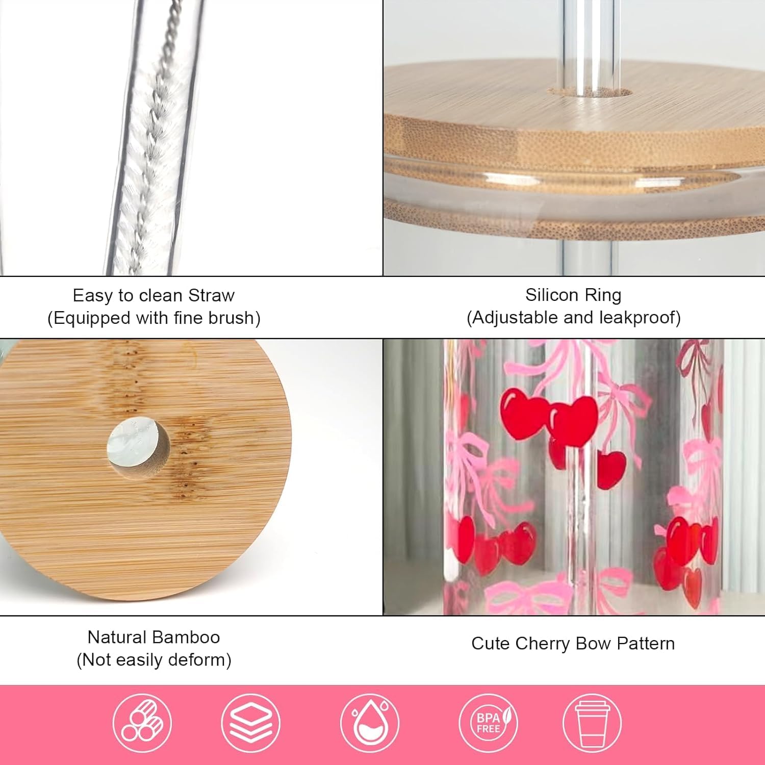 Mason Life borosilicate 18oz glass tumbler resists temperature changes for everyday use.