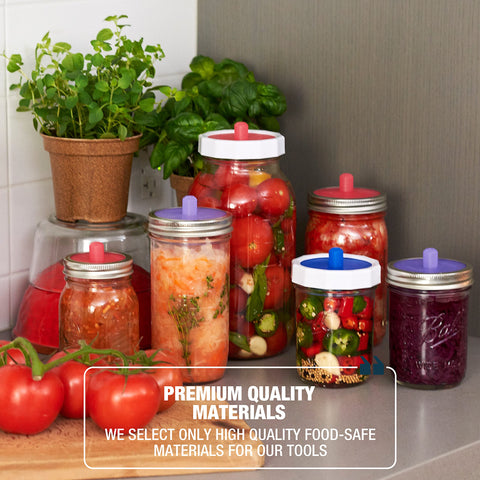 Masontops fermenting vegetables with brine demonstrates easy small-batch processing