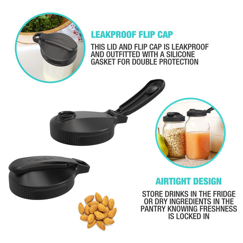 Masontops regular-mouth lid with pour spout helps dressings pour cleanly.