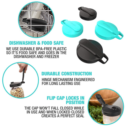 Masontops small-mouth airtight storage keeps leftovers fresh.