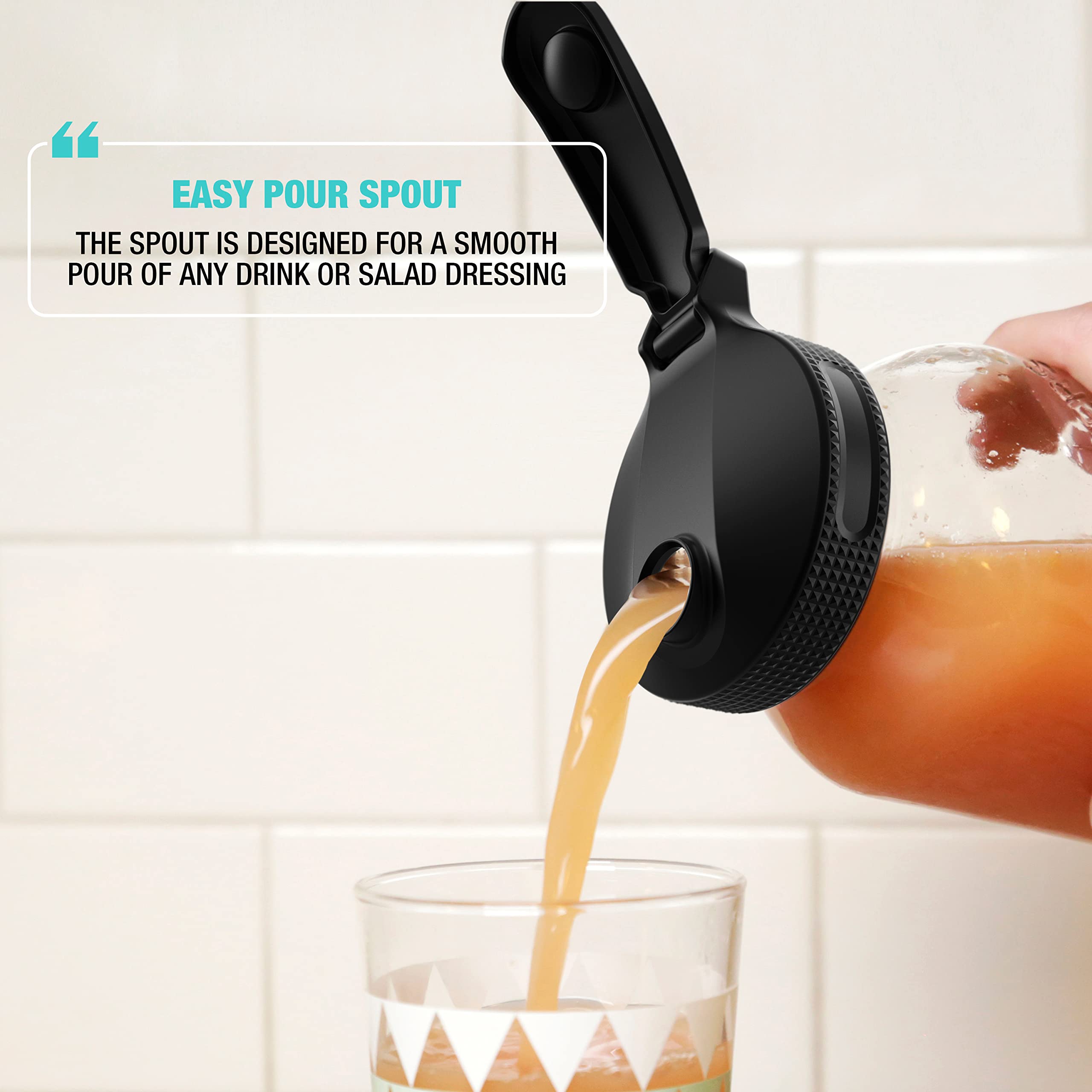 Masontops small-mouth dishwasher-safe lid for easy cleanup.