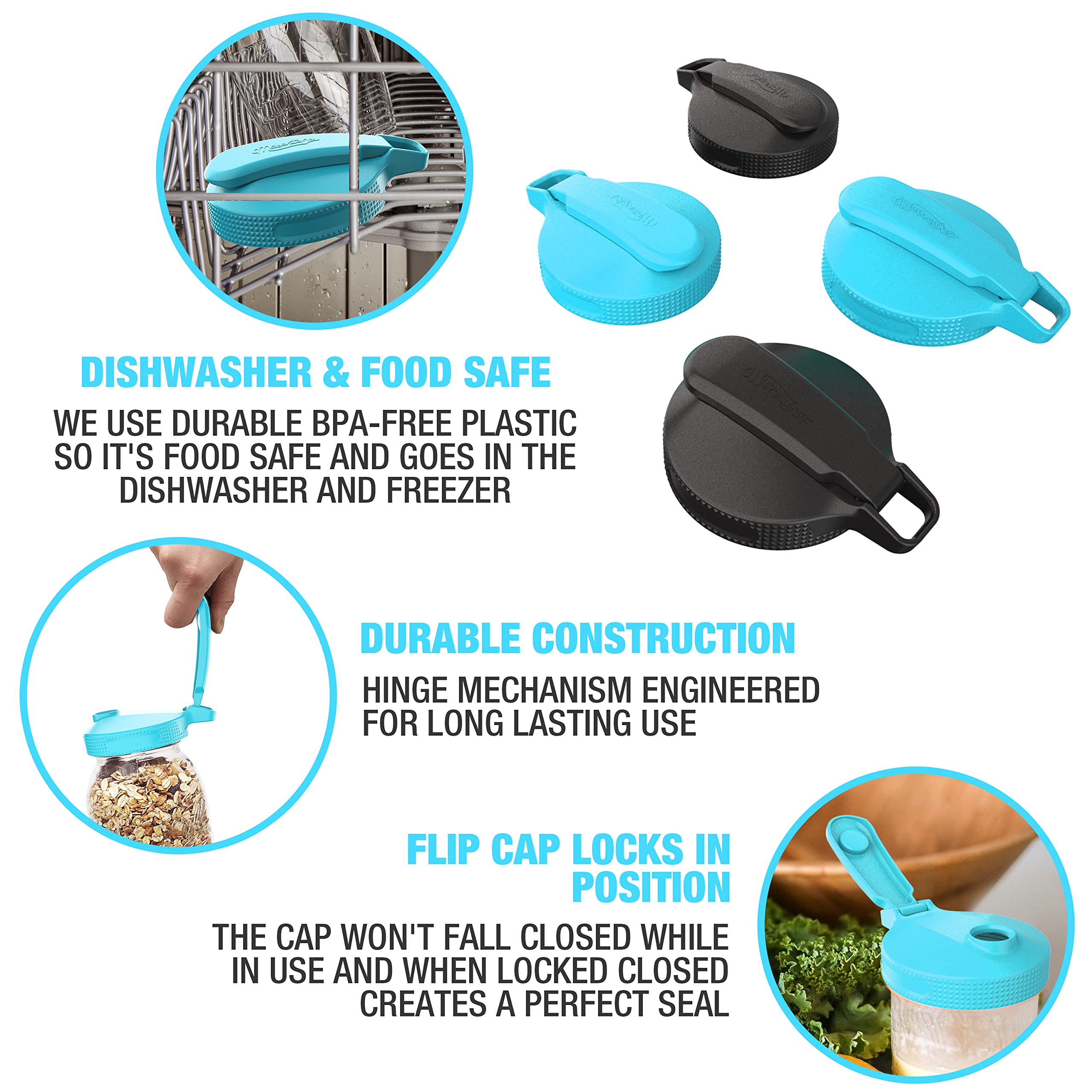 Masontops Multi Top dishwasher-safe lid keeps jars easy to clean.