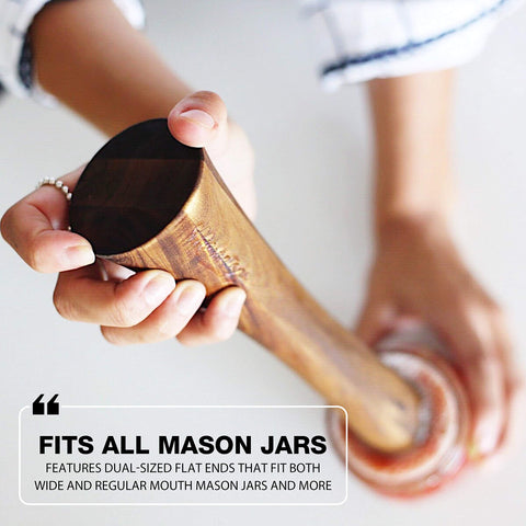 Masontops Pickle Packer acts as a kraut crusher to release brine