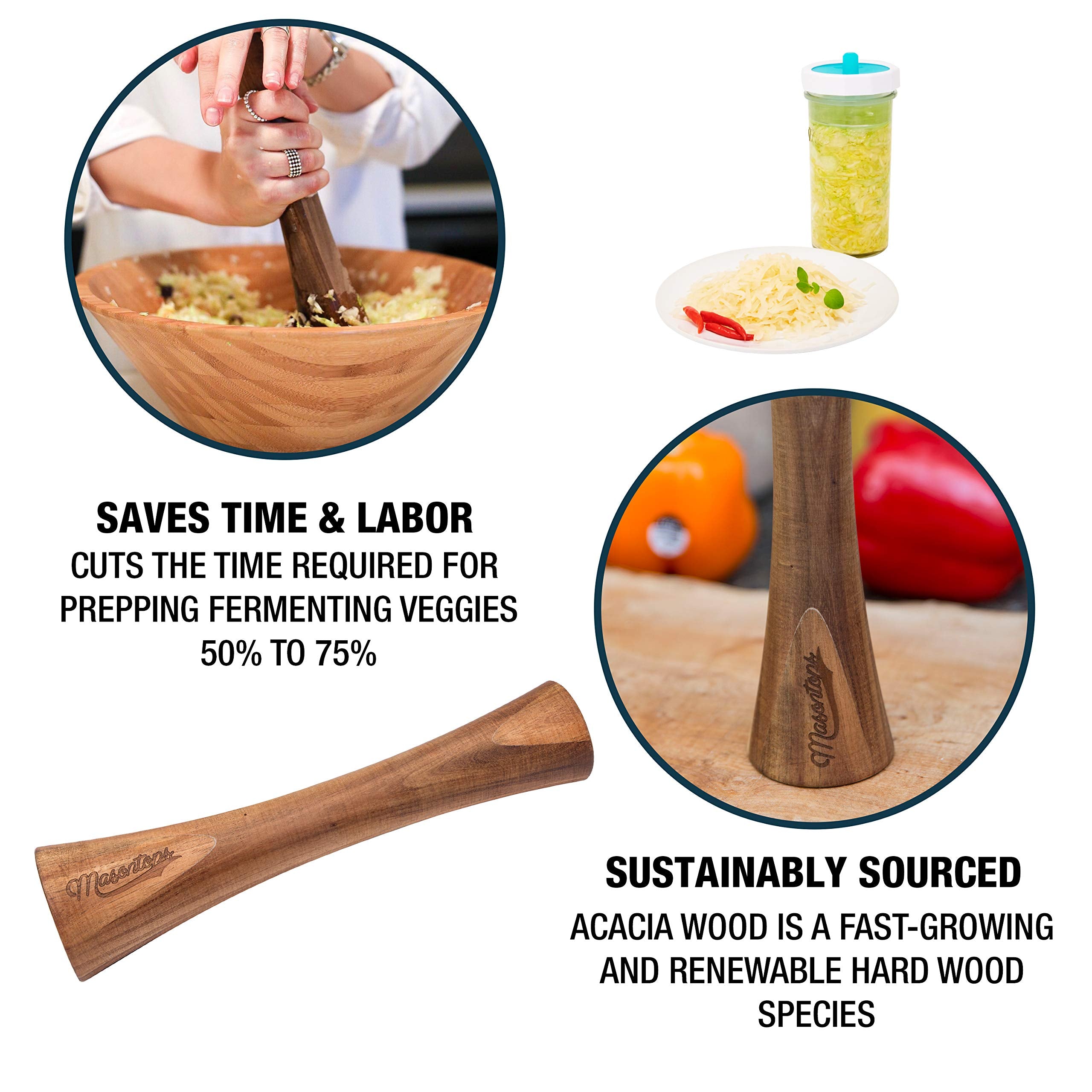 Masontops Pickle Packer doubles as a vegetable masher