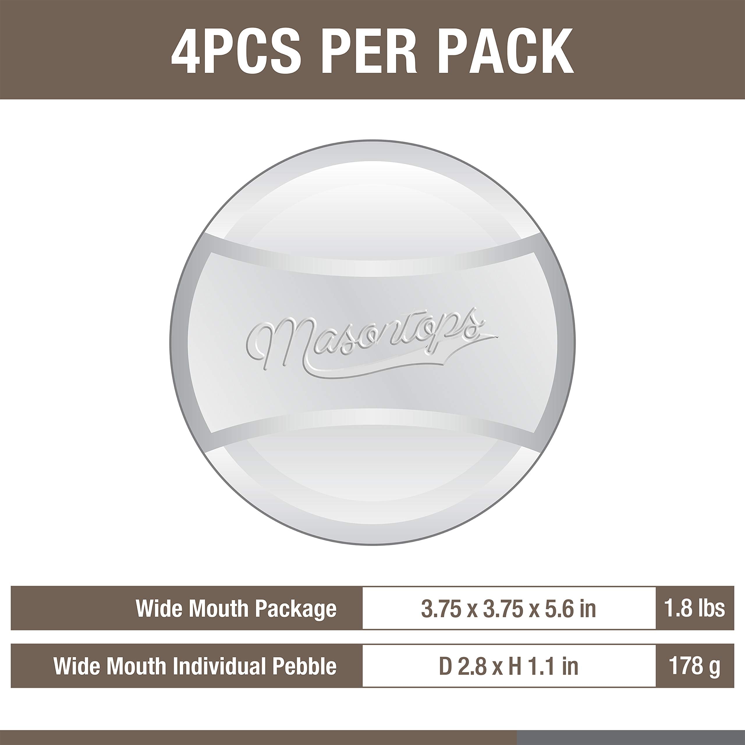 Masontops Pickle Pebble supports wide-mouth jars for reliable fermentation with submerged vegetables.