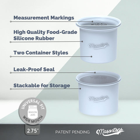 Masontops Snack Stack with two divider cups for separate ingredients.