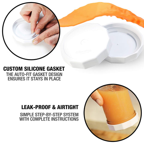 Masontops Tough Tops faceted sides provide easy grip for opening jars.