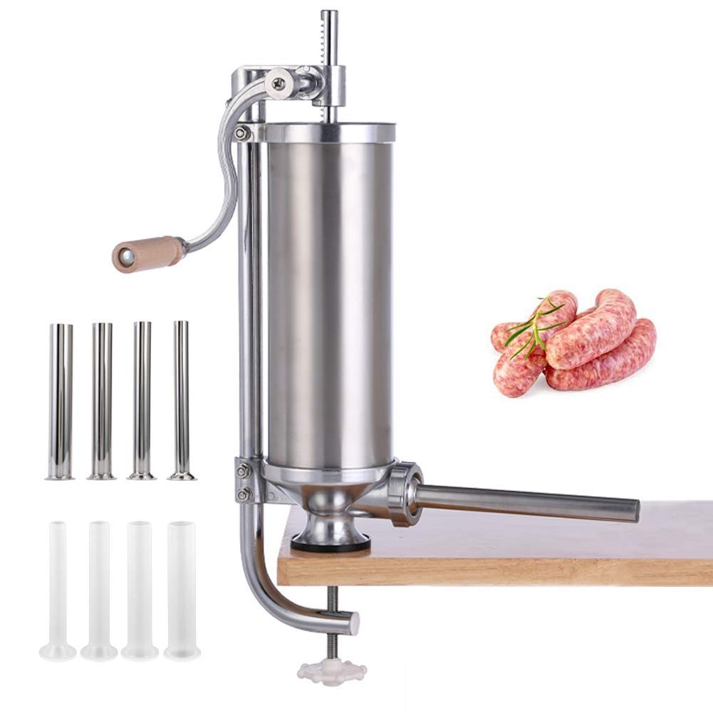 Master FENG vertical sausage stuffer with sturdy base and ergonomic handle for easy filling.