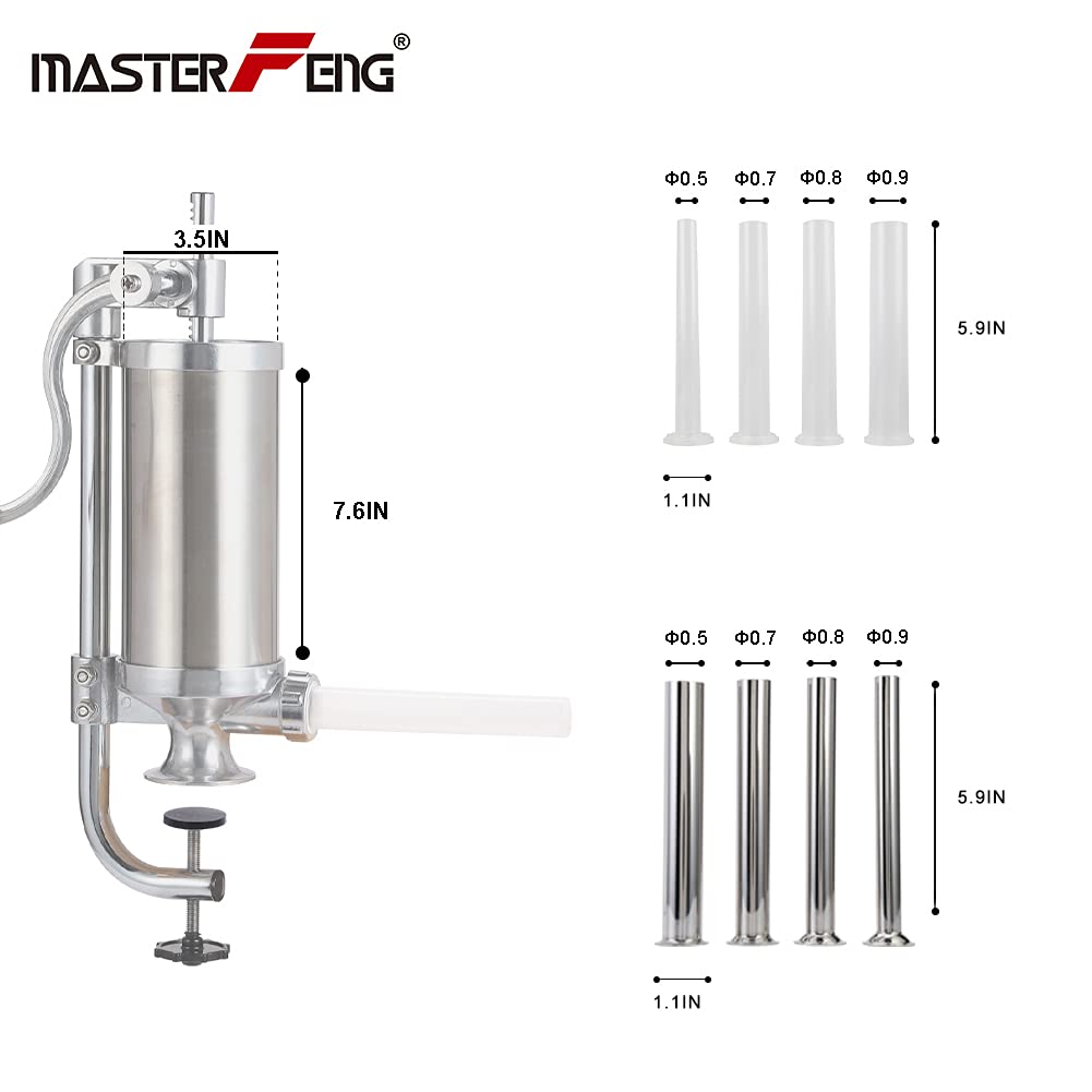 MASTER FENG vertical handle provides comfortable grip during continuous stuffing.