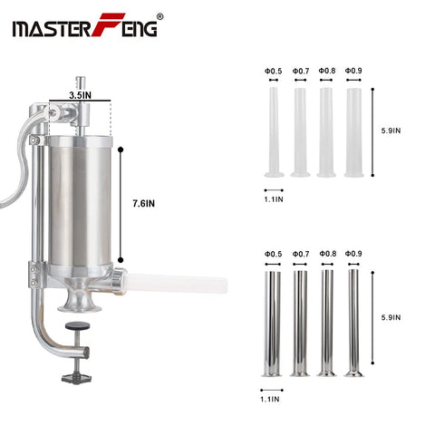 MASTER FENG vertical handle provides comfortable grip during continuous stuffing.