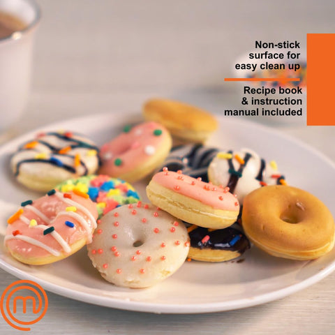 MasterChef egg-pancake-waffle-donut plate demonstrates versatile breakfast options.