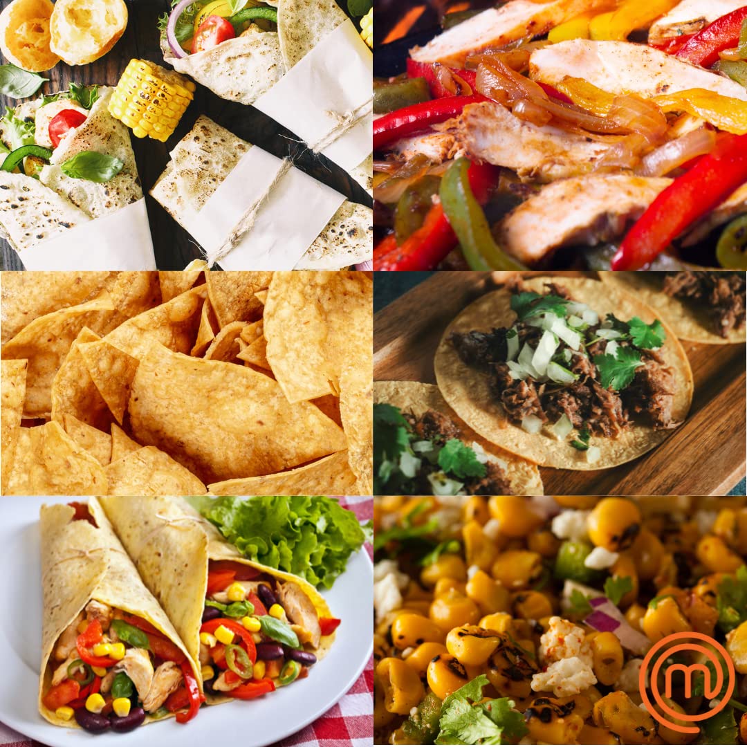 MasterChef flatbread tortilla 10-inch output showing size and capacity