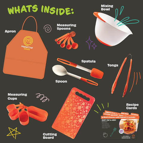 MasterChef Junior mixing bowl, large enough for playful recipes and easy pouring.