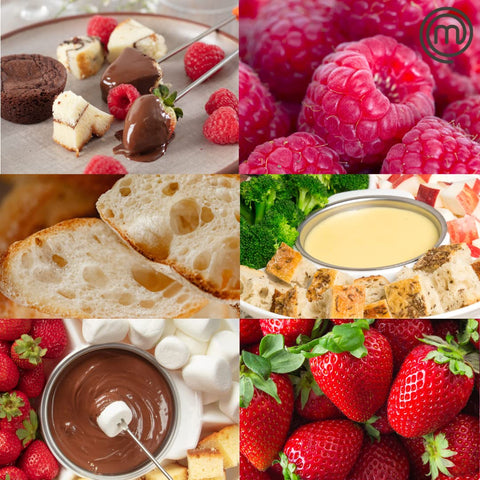 MasterChef strawberries and marshmallows beside a warm fondue