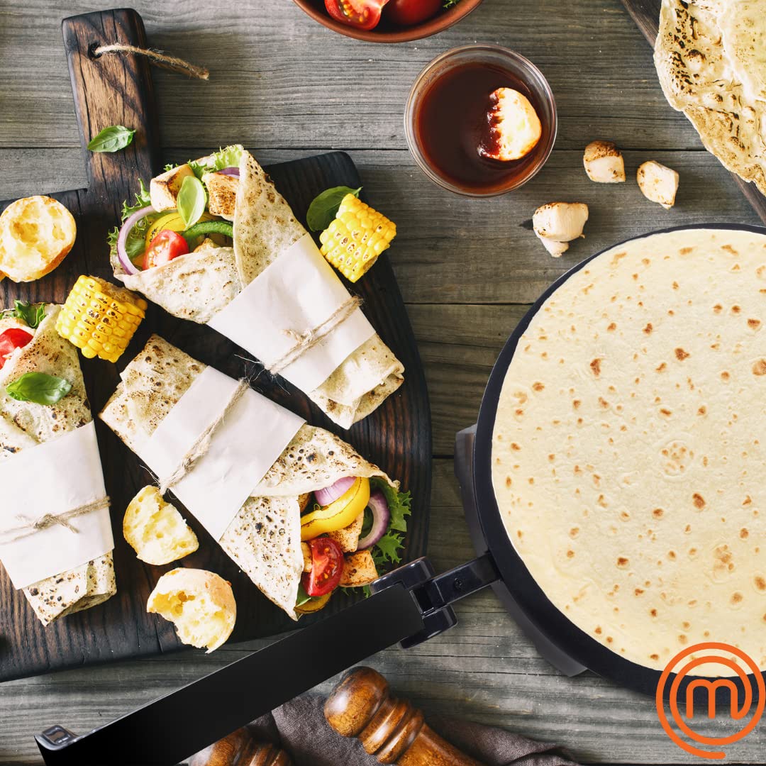 MasterChef tortilla maker non-stick coating closeup aids easy release and cleanup