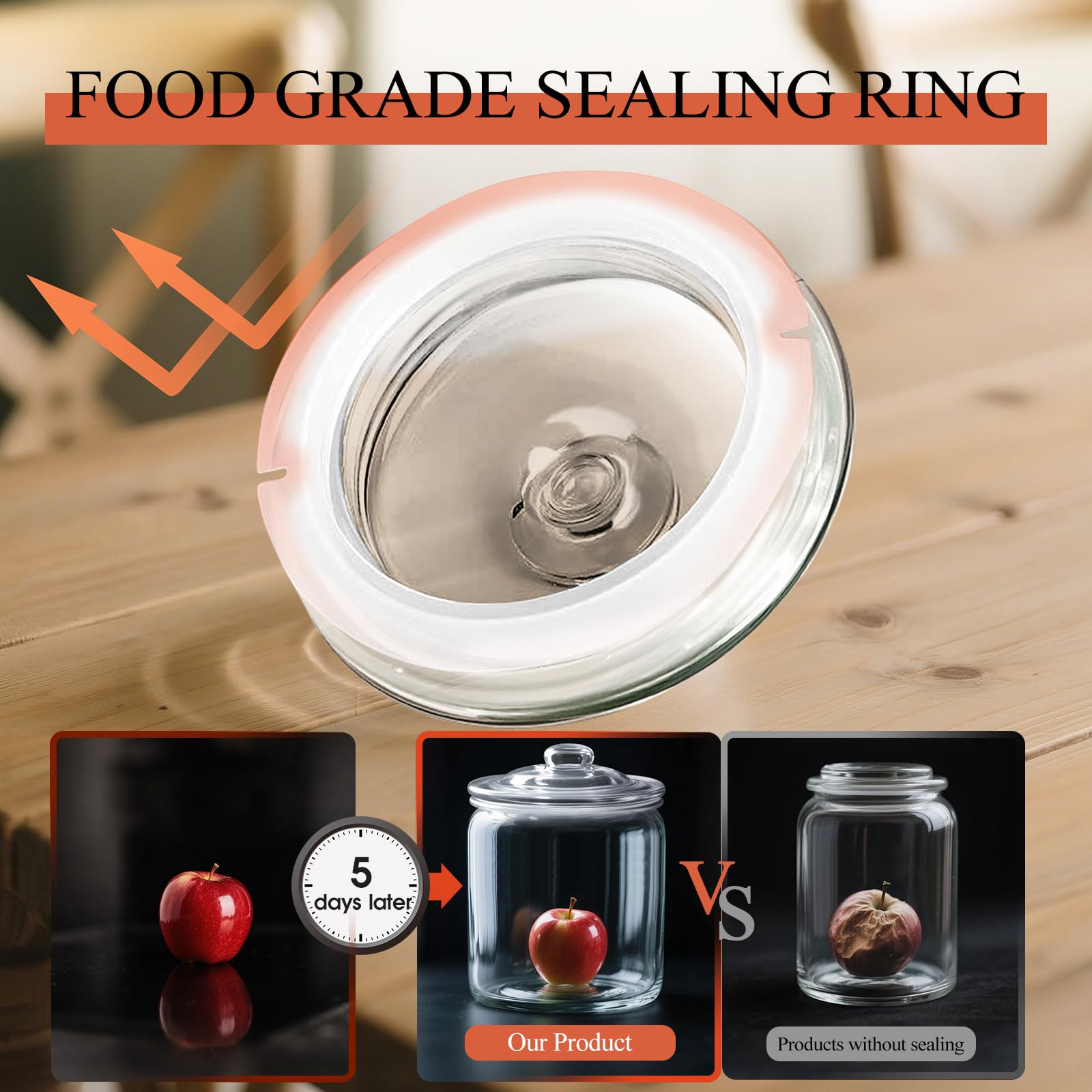 MASTERTOP 1-gallon glass storage with wide mouth for easy filling.