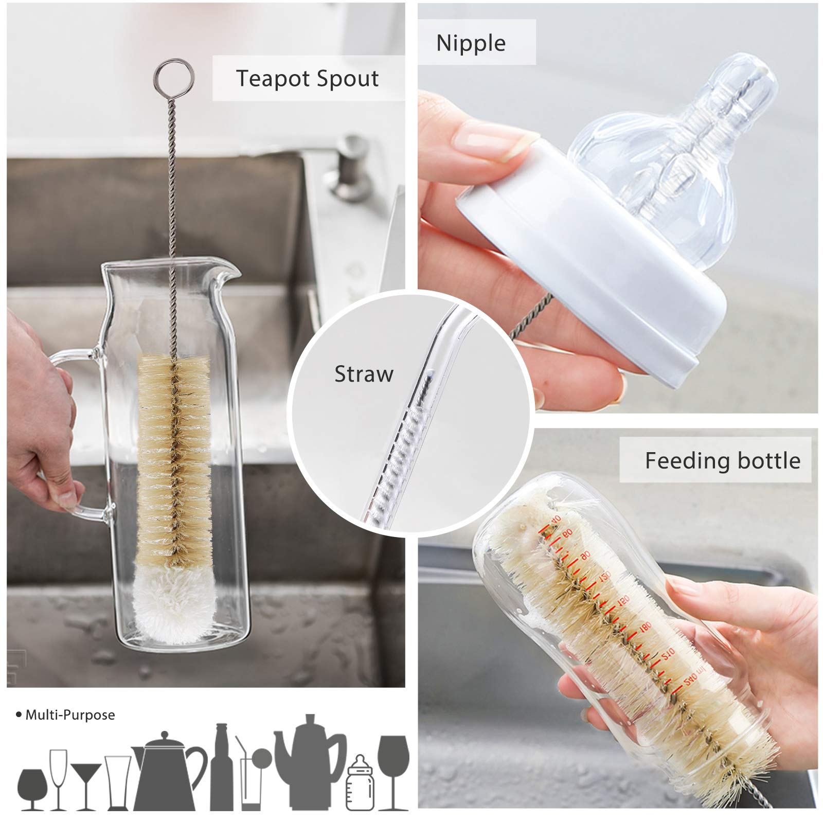 MASTERTOP narrow-neck bottle brush cleans tight openings effectively